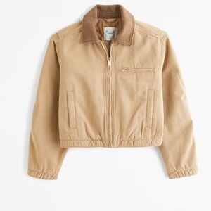 NWT Abercrombie & Fitch Cropped Twill Workwear Jacket